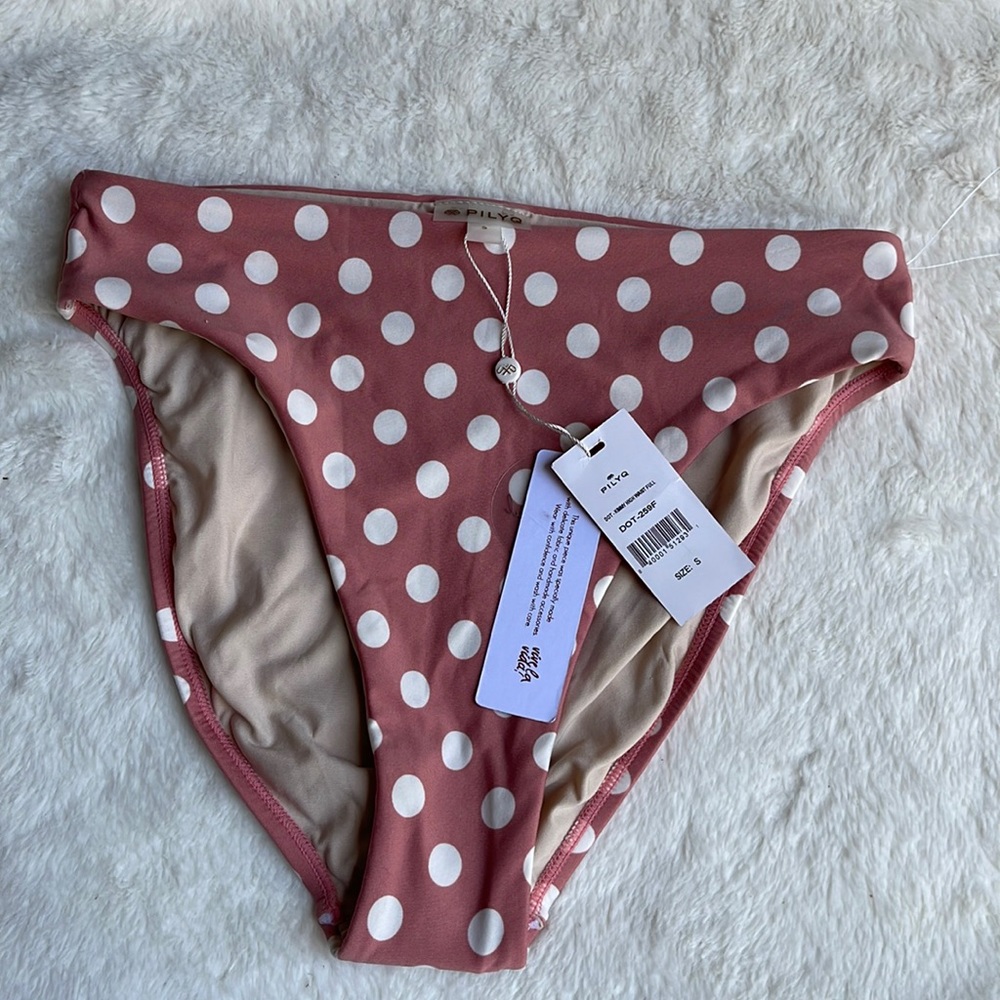 PilyQ polka dots Kimmy high waist bikini bottom
